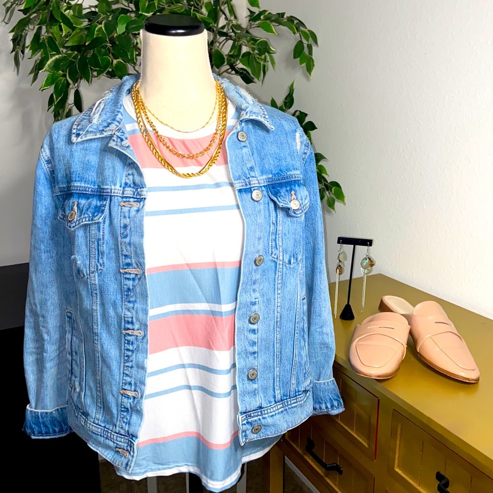 White Striped Tee